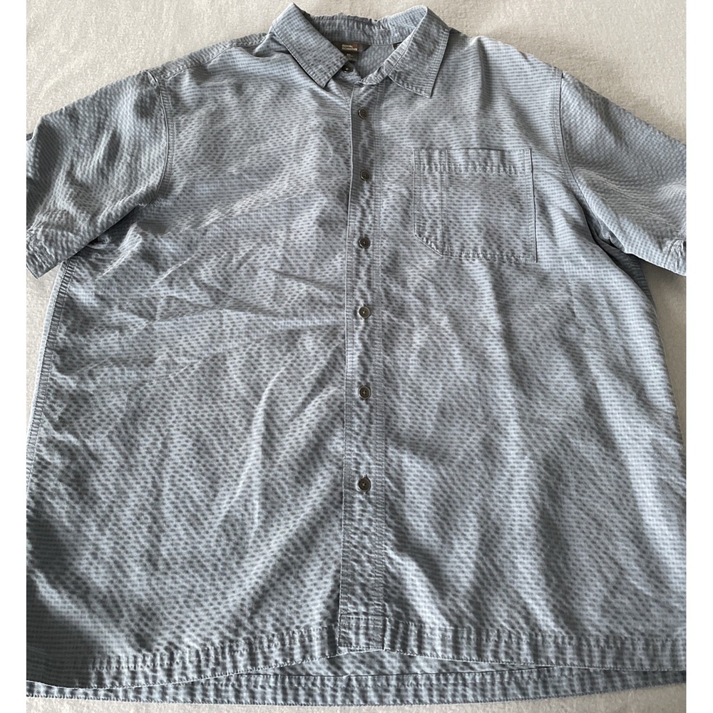 Royal Robbins Shirt Mens XL SSleeve Button Gray/Blue Outdoor Relax Modal *Read**